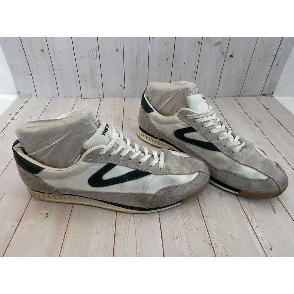 TRETORN Sz 10 Womens Kristine Elite Sneakers Lace Retro Comfort Green White